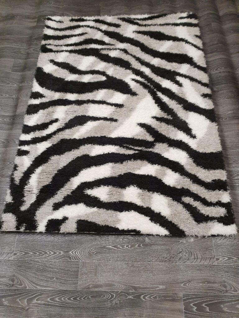 3d shaggy Zebra Black/white Simplay Rugs